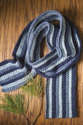 blue striped scarf closeup